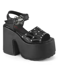 Camel Black Platform Spider Sandals