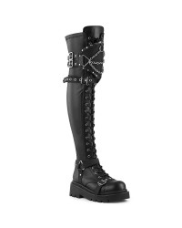 Renegade Shield Top Chained Thigh High Boots