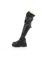 Renegade Shield Top Chained Thigh High Boots