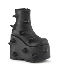 Spiked Black Slay Platform Ankle Boots