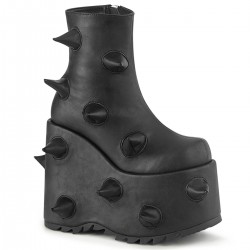 Spiked Black Slay Platform Ankle Boots