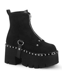 Ashes Black Suede Womens Ankle Boots