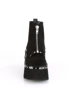 Ashes Black Suede Womens Ankle Boots
