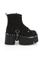 Ashes Black Suede Womens Ankle Boots