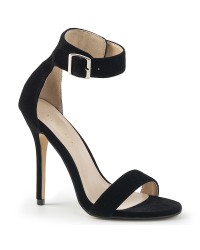 Amuse Black Velvet Ankle Strap Sandal