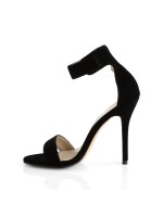 Amuse Black Velvet Ankle Strap Sandal