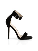 Amuse Black Velvet Ankle Strap Sandal