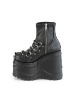 Wave Platform Black Platform Ankle Boots