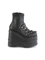 Wave Platform Black Platform Ankle Boots