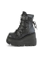 Black Wedge Heel Shaker Ankle Boots