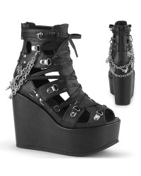 Pentagram Charm Poison Black Cage Ankle Bootsie