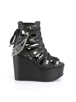 Pentagram Charm Poison Black Cage Ankle Bootsie