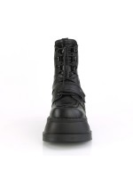 Stomp Black Cybergoth Wedge Ankle Boots