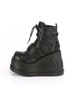 Stomp Black Cybergoth Wedge Ankle Boots