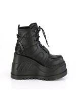 Stomp Black Cybergoth Wedge Ankle Boots