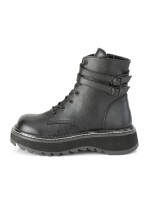 Lilith Black Ankle Combat Boots