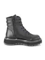 Lilith Black Ankle Combat Boots