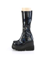 Black Hologram Shaker-65 Womens Knee Boots