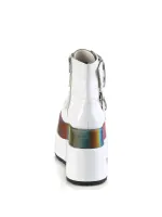 Bear White Rainbow Platform Ankle Boots