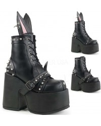 Kitty and Bunny Ear Chunky Heel Platform Boots