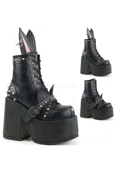 Kitty and Bunny Ear Chunky Heel Platform Boots