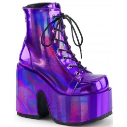 Purple Hologram Chunky Platform Boots