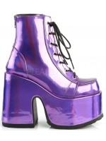 Purple Hologram Chunky Platform Boots