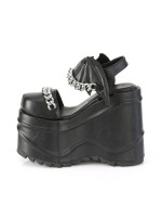 Wave Platform Black Chained Bat Platform Sandal