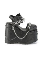 Wave Platform Black Chained Bat Platform Sandal