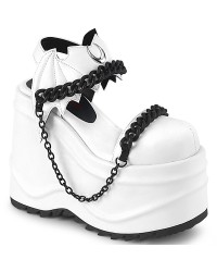 Wave Platform White Chained Bat Platform Sandal