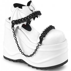 Wave Platform White Chained Bat Platform Sandal