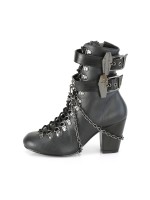 Coffin Buckled Granny Gothic Black Ankle Boots