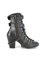 Coffin Buckled Granny Gothic Black Ankle Boots