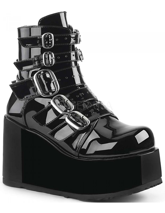 womens black shiny boots