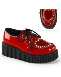 Heart Vamp Studded Womens Creeper in Red