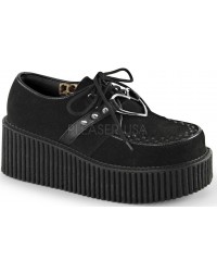 Heart Ring Faux Suede Black Creeper for Women