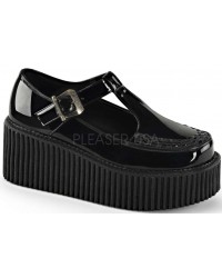 Platform T-Strap Black Creeper for Women