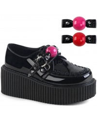 Ball Gag Black Faux Leather Womens Creeper