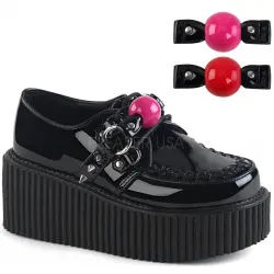 Ball Gag Black Faux Leather Womens Creeper