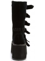 Damned Black Velvet Buckled Gothic Boots for Women