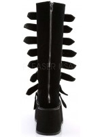 Damned Black Velvet Gothic Knee Boots for Women