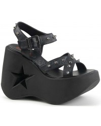 Dynamite Star Womens Platform Black Sandal