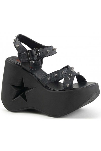 Dynamite Star Womens Platform Black Sandal