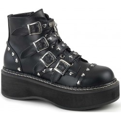 Emily Low Platform Heart Stud Ankle Boots