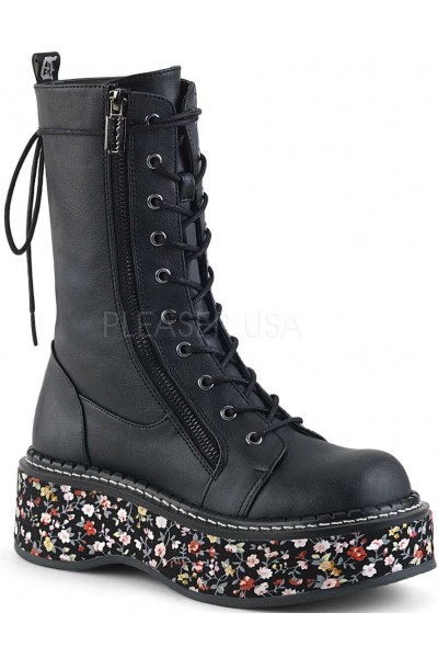 Emily Floral Platform Mid-Calf Boots