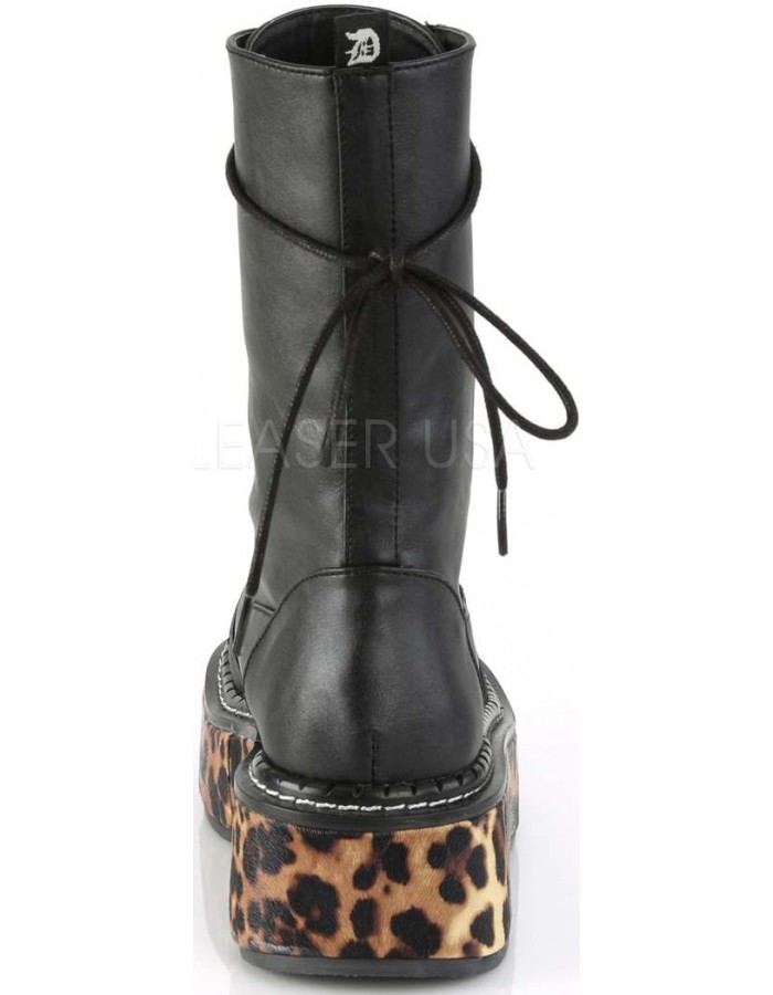 leopard platform ankle boots