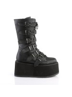 Damned Black Buckled Gothic Boots for Women