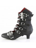 Flora Gothic Bat Buckled Ankle Boots for Women