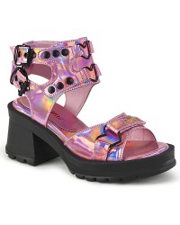 Bratty Heart Ring Pink Hologram Gothic Sandals