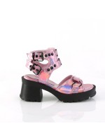 Bratty Heart Ring Pink Hologram Gothic Sandals